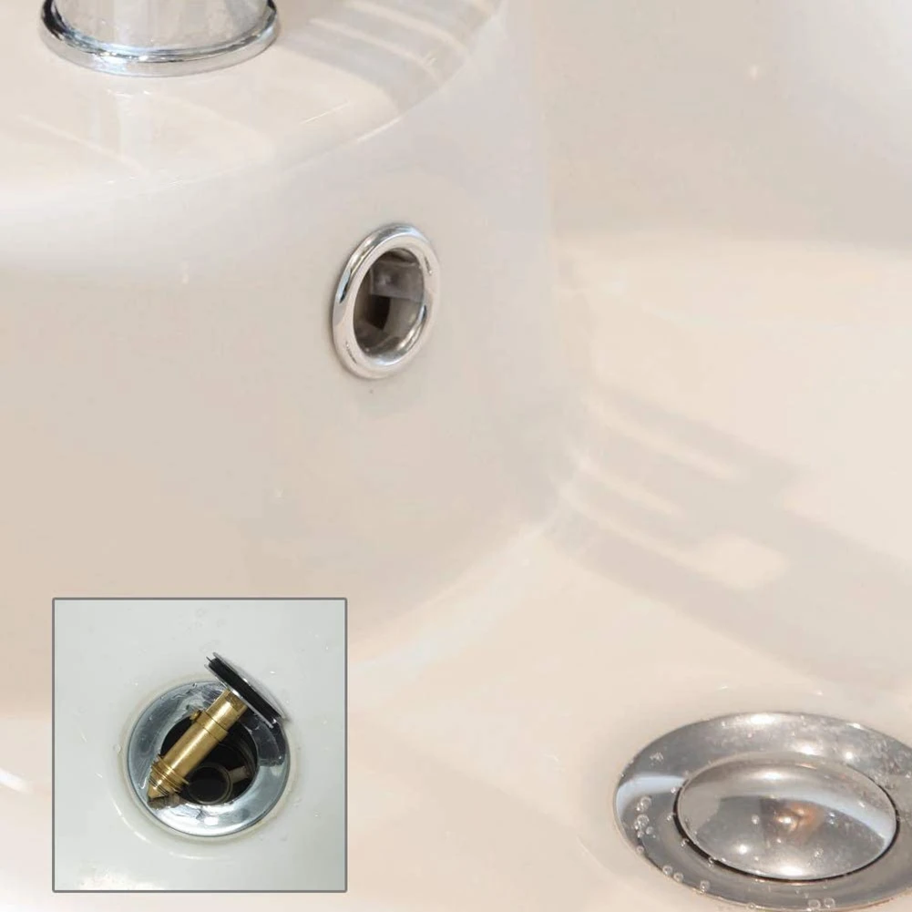 Plumbing Tool 6 PCS Sink Plug Replacement Basin Bath Waste Click Clack Spring Brass Plug Bolt For Kitchen Sink Bath Tub Drain Stopper