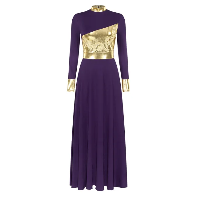 Women's Liturgical Praise Dance Dress - Color Block Sleeveless Tunic With  Irregular Hem Liturgical Dance Costume