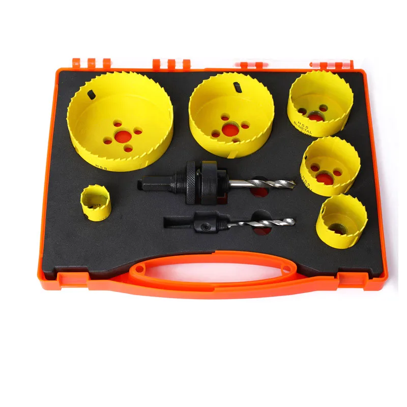 

8Pcs M42 Bimetal Hole Saw Cutting Set Kit 22-83mm Hole Saw With 6Pcs Saw Blades 2 Drill Bits For Wood Plywood Drywall Pipeline