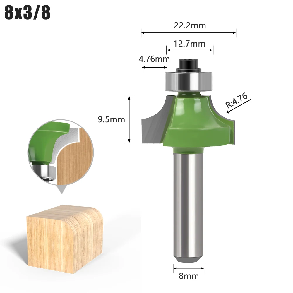 Wood Router 8mm Shank Straight End Mill Trimmer Cleaning Flush Trim Corner Round Cove Box Bits Tool Milling Cutter New