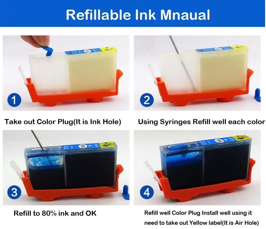 Refillable ink Cartridge Without Chip Compatible For Epson XP-5200 XP-5205  WF-2960DWF WF-2965DWF Printer T503 T503xl - AliExpress