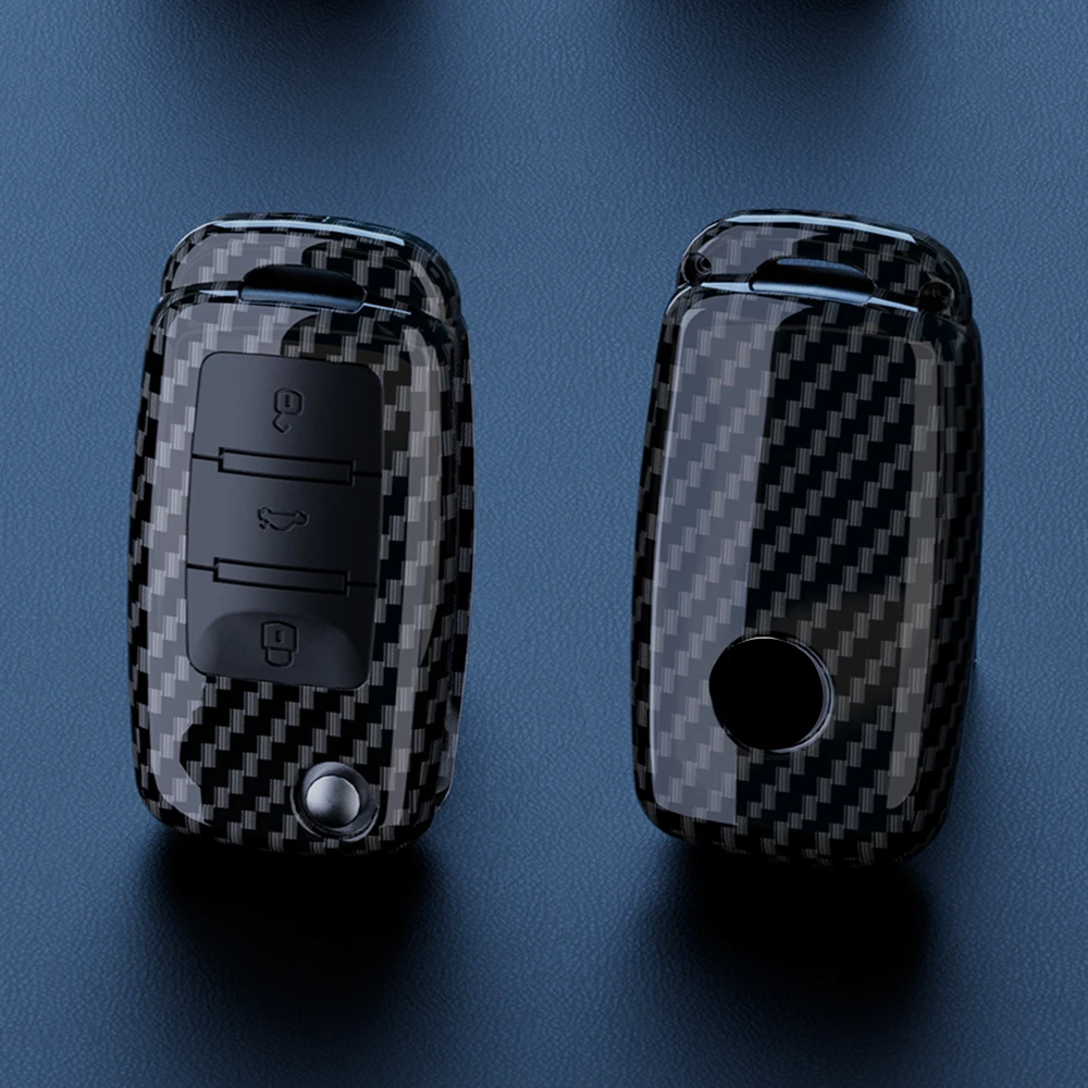 Key Case Carbon Fiber ABS Car Key Case Cover Shell for VW Volkswagen Polo Tiguan Passat Golf 7 MK Jetta Skoda Kodiaq Superb Octavia Seat