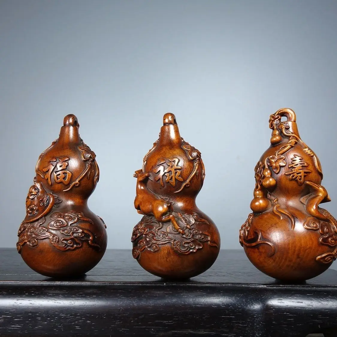 

Chinese wood carving small leaf boxwood eight imxian pot home decoration high-grade carved arts and crafts gifts