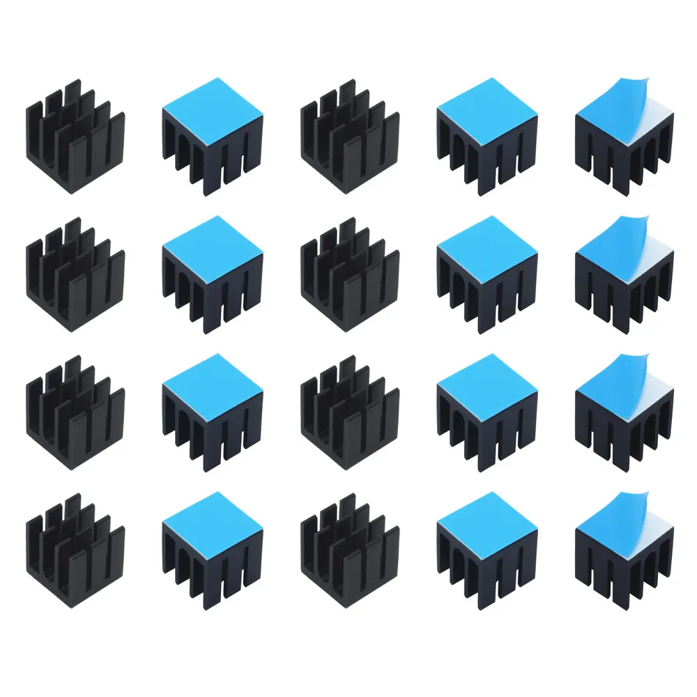 12 x 12 x 12 mm, 50 Stück, Aluminium-Kühlkörper, Kühler, Kühlkörper für elektronische IC-Chips, MOS-Raspberry-Pi-Kühlung mit Thermoband – Detail 7