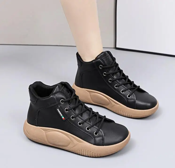 New Women Fashion Sneakers High Top Casual Vulcanized Sport Shoes White Platform Shoes for Woman Autumn Winter Board Shoe 4