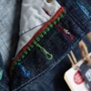 Plant Dyeing 14oz Red Selvedge Denim Jeans Men's Hand Twisted Yarn Libo Blue Medium Waist Straight Men's Pants 5KM Vintage 2