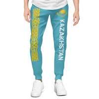 2025 Kazakhstan Flag Mens Sweatpants with Pockets Joggers for Men Sports Casual Sweat Pants With Drawstring 1