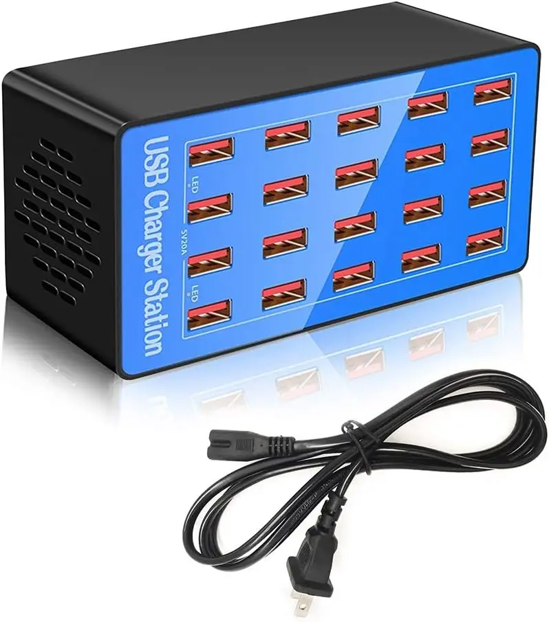 멀티 포트 USB 충전기 스테이션, 스마트폰, 태블릿, USB 장치용, 20 포트..