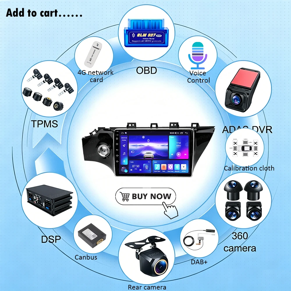 Radio para Auto Android 16 para Kia RIO 4 X-Line 2016-2019, Unidad Principal Estéreo, Reproductor Multimedia de Video, Mirror Link, Pantalla Táctil de 9/10 Pulgadas 4