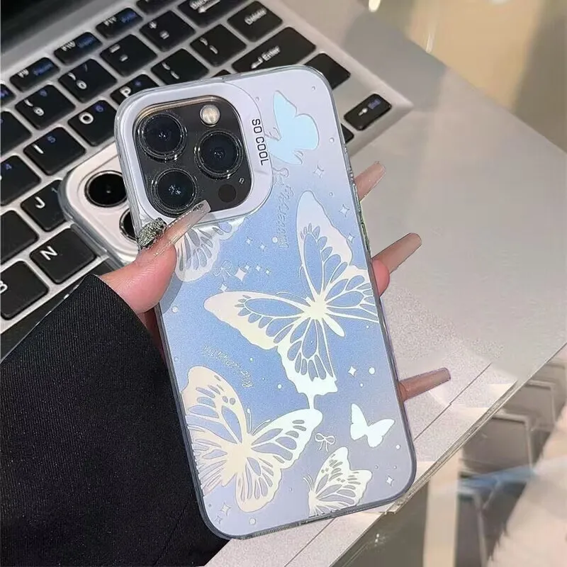 Butterfly Cute Matte Hard Laser IMD Cover Case