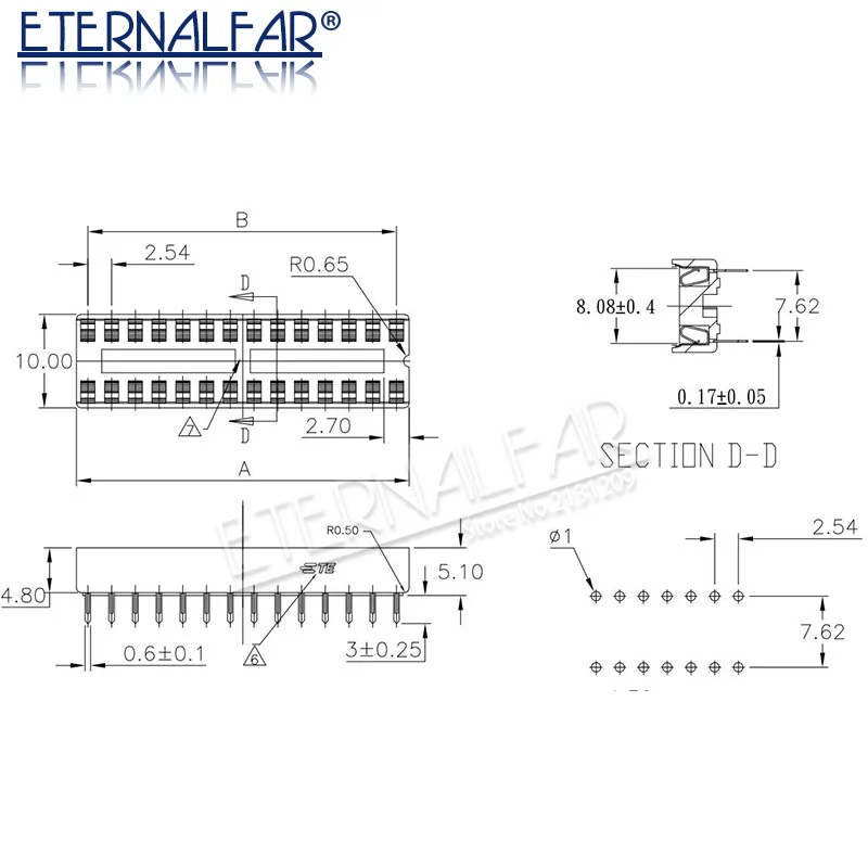 IC Prese DIP8 DIP14 DIP16 DIP18 DIP20 DIP28 DIP40 Spilli Foro Rotondo Microcontrollori 2.54 PCB Connettore DIP Presa sede Dell'ago