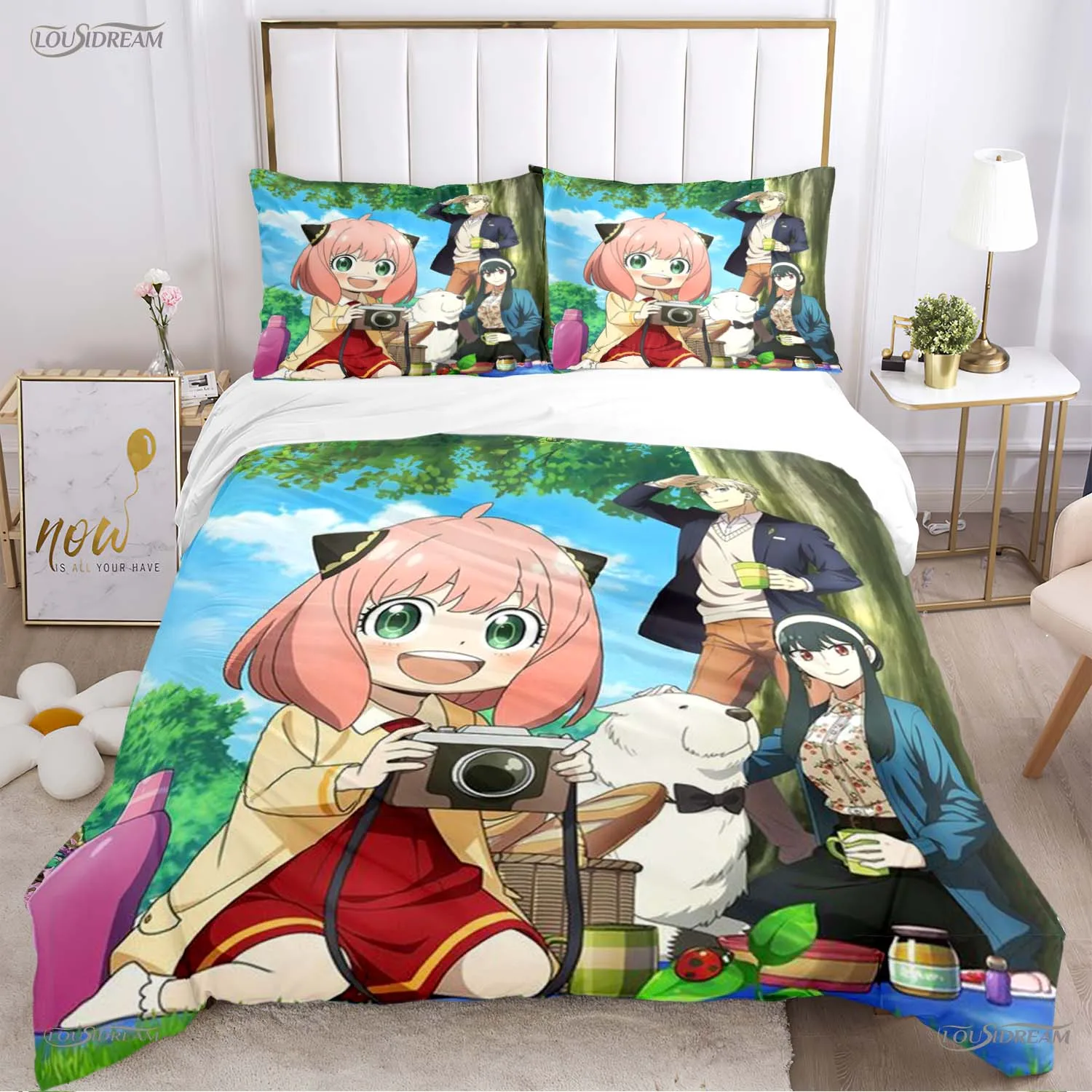 Cute spy x family Cartoon Anime Duvet Cover Funny Kawaii Bedding sets Soft Quilt Cover and Pillowcases Single/Double/Queen/King 3