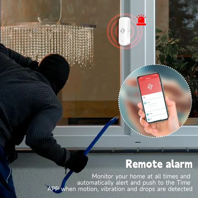 Smart Vibration Sensor ZigBee Sensor Monitor App Control Security Protection Zigbee Sensor Motion Shock Alarm Support Z2M 2