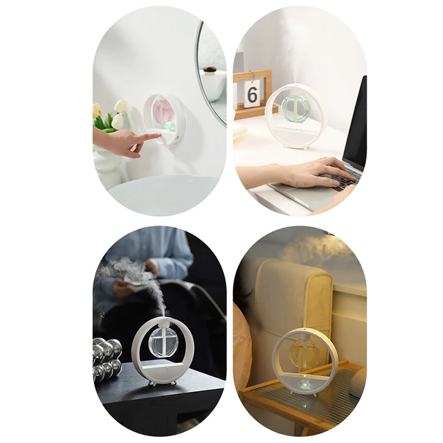 Cute Round Humidifier Aromatherapy Machine with LED Light Long-lasting Fragrance Aroma Diffuser Essential Oi Home Desktop Decor 6