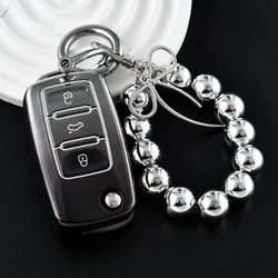 Premium Leather Car Key Case with Keychain (Black set 3)
