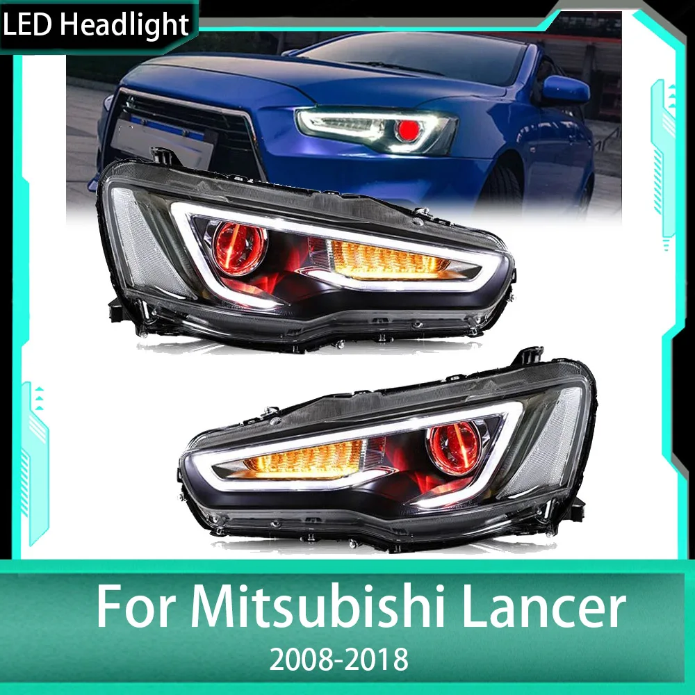 

Car Led Headlights for Mitsubishi Lancer EVO X 2008 - 2018 DRL Turn Signal Light Dual Beam Lens LED Headlamp Assembly