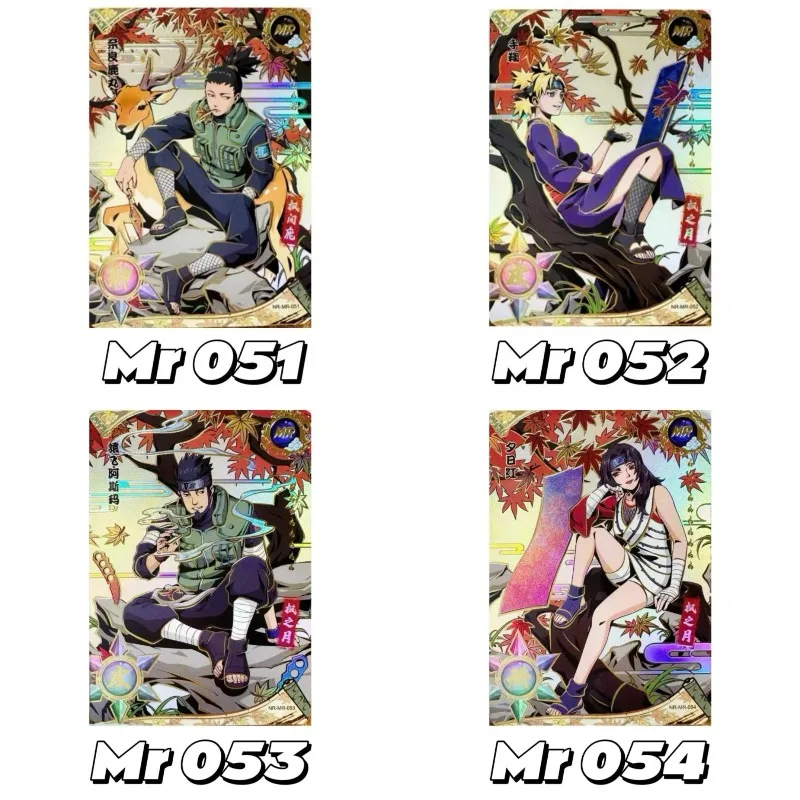 KAYOU 나루토 MR 카드 51-54 시리즈 카드 Uchiha Sasuke Hyuga Hinata Uchiha Itachi 애니메이션 캐릭터 컬렉션 카드 어린이 장난감 선물