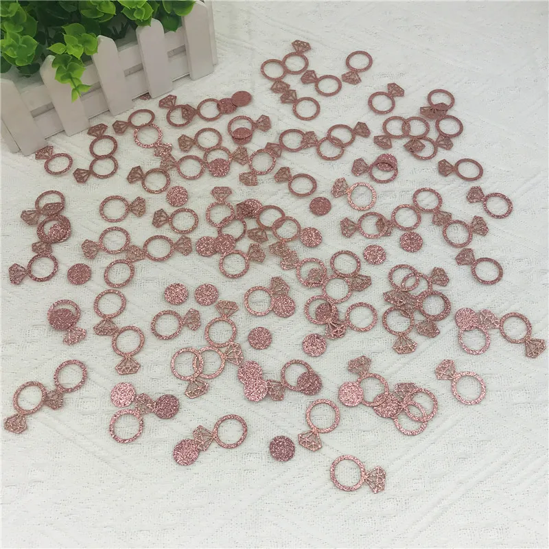 1Bag Diamond Ring Paper Confetti Wedding Party Decor Bridal Shower Engagement Valentine's Day Birthday Table Scatter Supplies