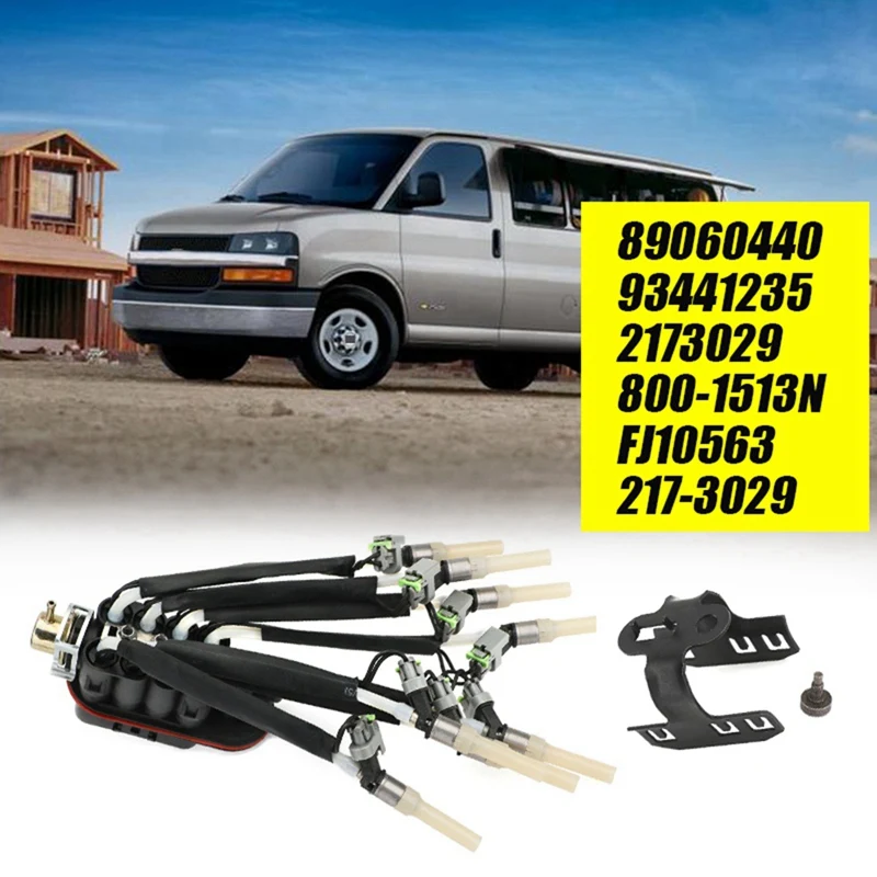 

8 Cylinder Fuel Spider Injector With Bracket Bolt FJ504 89060440 For Chevy GMC Pickup Truck V8 5.0L 5.7L