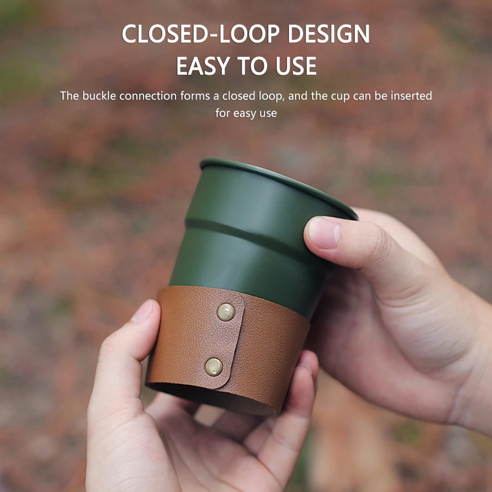 Description Picture 5 of itemStainless Camping Cup 300ml/350ml Picnic Coffee Tea Wine Cup With Cup Cover Outdoor Stackable Lightweight Camping Tableware