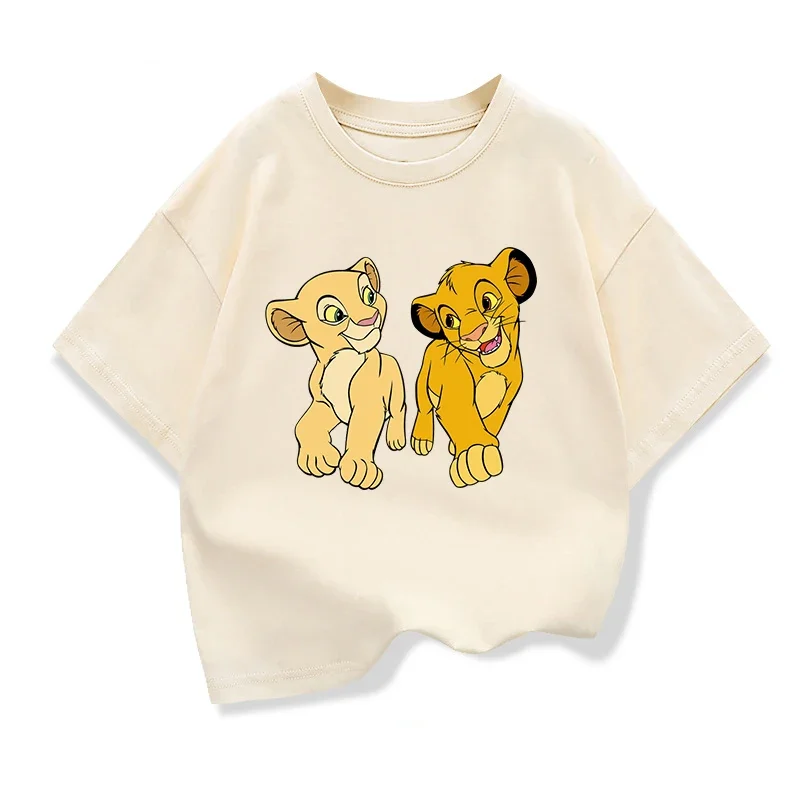 The Lion King Simba T Shirt Kids Boys Clothes White Short Sleev T-shirts Children Clothing Baby Tops 2-12 Years cotton t shirt t shirt kids t shirt