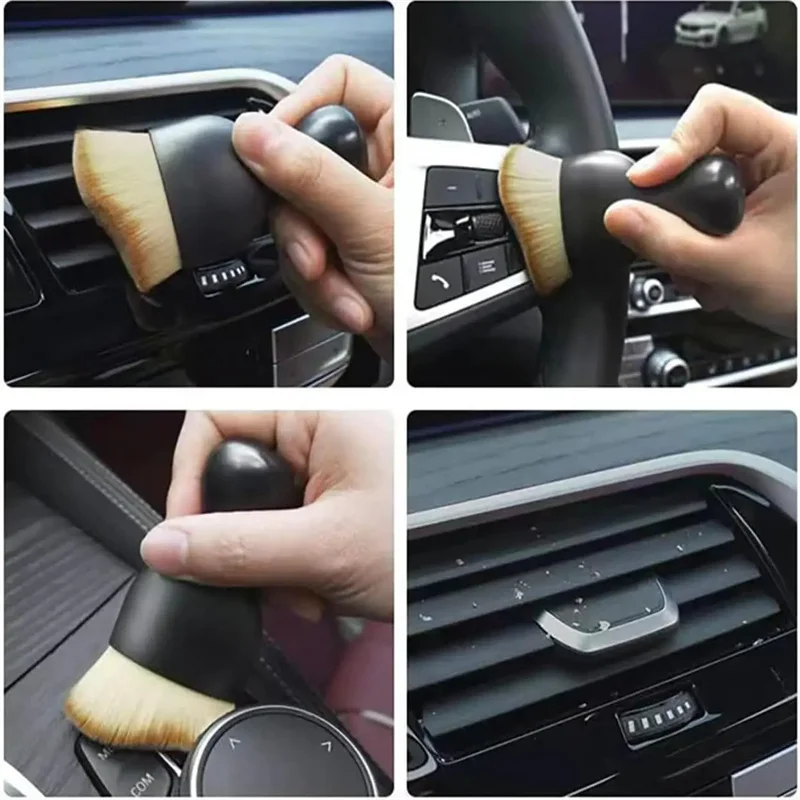Auto lnterieur Reinigingsborstel Toetsenbord Airconditioner Camera Dikke Zachte BontSchone Borstels Met Cover Spleet Stof Detail