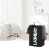 Practical Foldable Laundry Bag Storage Washing Dirty Clothes Laundry Basket Durable Storage Bag with Alloy Handle Laundry Room 2