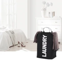 Practical Foldable Laundry Bag Storage Washing Dirty Clothes Laundry Basket Durable Storage Bag with Alloy Handle Laundry Room 2