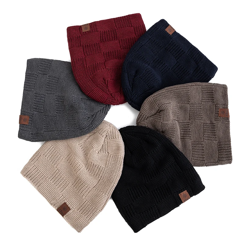 New Unisex Slouchy Winter Hats Plush Fleece Lined Warm Beanie Hat Men Women Casual Decor Winter Ski Sports Knitted Hats