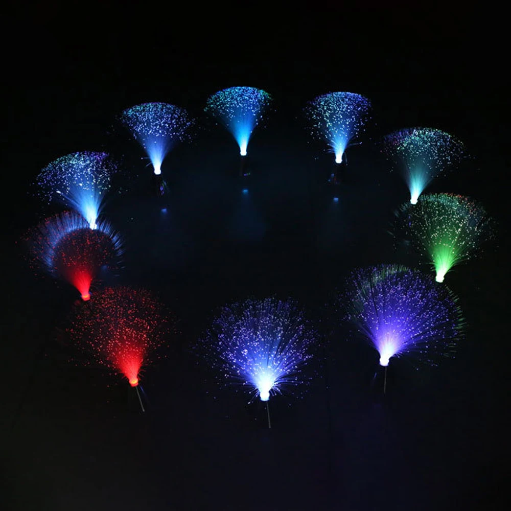 RGB Colorful LED Fiber Optic Lights Holiday Atmosphere Lamp LED Night Light Starry Sky Wedding Christmas Party Lamp Home Decor fiber optic lamp led ambient light