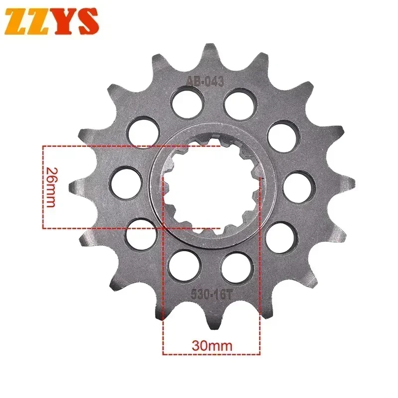 

530 16T Tooth Front Sprocket Gear Staring Wheel Cam For Honda Road CBR1000 CBR1000RR Fireblade SP SC57 SC59A CBR 1000 RR 2004-16