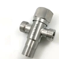 SUS304 วาล์วมุมทางออกคู่สําหรับห้องครัวห้องน้ํามุมวาล์วจ่ายน้ําทนต่อการกัดกร่อนอุปกรณ์ประปา 5