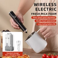 Mousseur à lait électrique, batteur à œufs sans fil, charge de Type C, 3 vitesses, Mini machine à mousse portable, fouet à café, outils de cuisine, nouveauté 2026 3