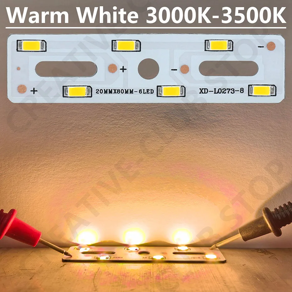 Description Picture 4 of itemSMD5730 LED Bar Light Source Aluminum Lamp Plate 3W DC9-9.6V 250mA LED Emitting Diode DIY Bulbs Retrofit Lamp Board Accessories