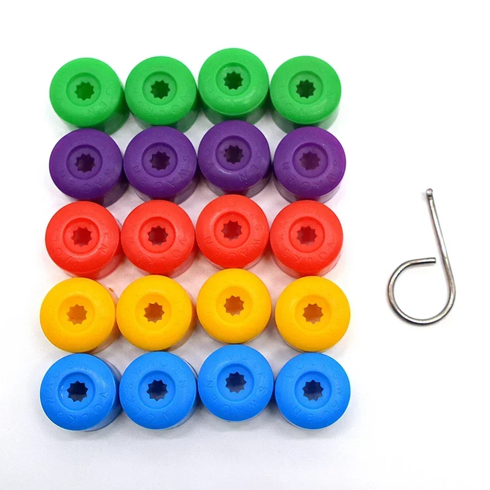 Wheel Hub Covers Wheel Hub Caps Tire Screw Cap Wheel Lug Nut Cover 20Pcs Car Wheel Cover Hub Nut Bolt Covers Cap 17mm Auto Tyre Screws Exterior Protection Accessories For Volkswagen VW Golf MK4
