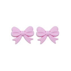 Sunrony Bowknot Silicone Beads Set for DIY Jewelry and Accessories - Pack of 10 (10pcs Baby pink)
