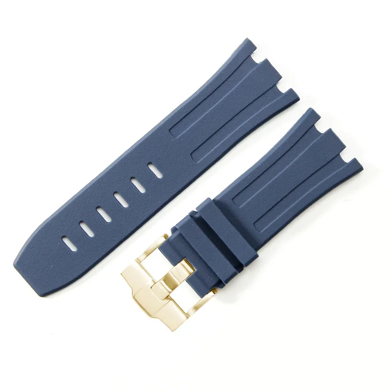 Premium Silicone Rubber Strap for Luxury Watch Collection, 28mm Width