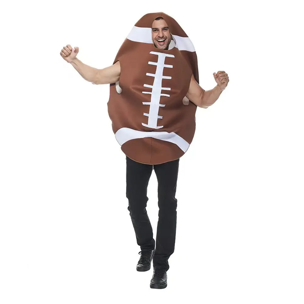 Halloween Rugby Costume Cosplay Divertente Brown Rugby Party Cosplay Outfit Dress Attività Vestito Per Uomo Donna