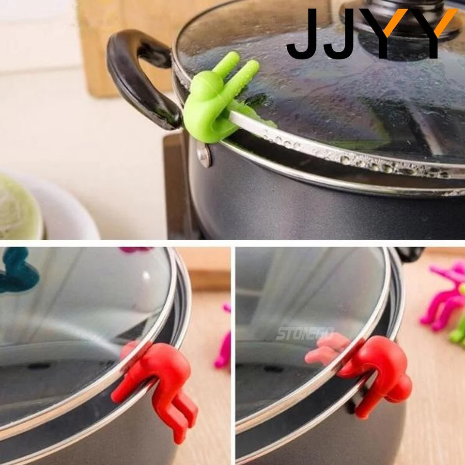 3-Piece Cartoon Silicone Pot Lid Lifters - Cute Animal Shape, Prevents Boil-Overs, FDA Food Grade, Kitchen Tool