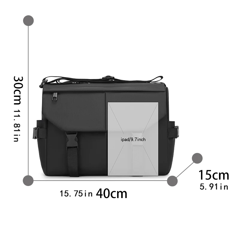 Men's crossbody bag - large capacity, with adjustable shoulder straps, mailman bag, retro design, sturdy structure, classic styl