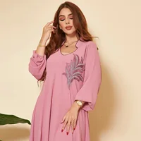 2023 New African Women Fashion Dress Long sleeved floral Embroidery Dubai Muslim Moroccan Turkey Islam Elegant Maxi Dresses 6
