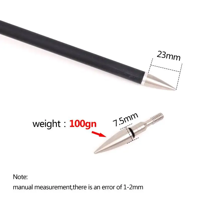 Stainless Steel Arrow Point Tip Hunting Shaft Broadheads Arrow Head ID 6.2mm 70 80 90 100 Grain DIY 12 Pcs
