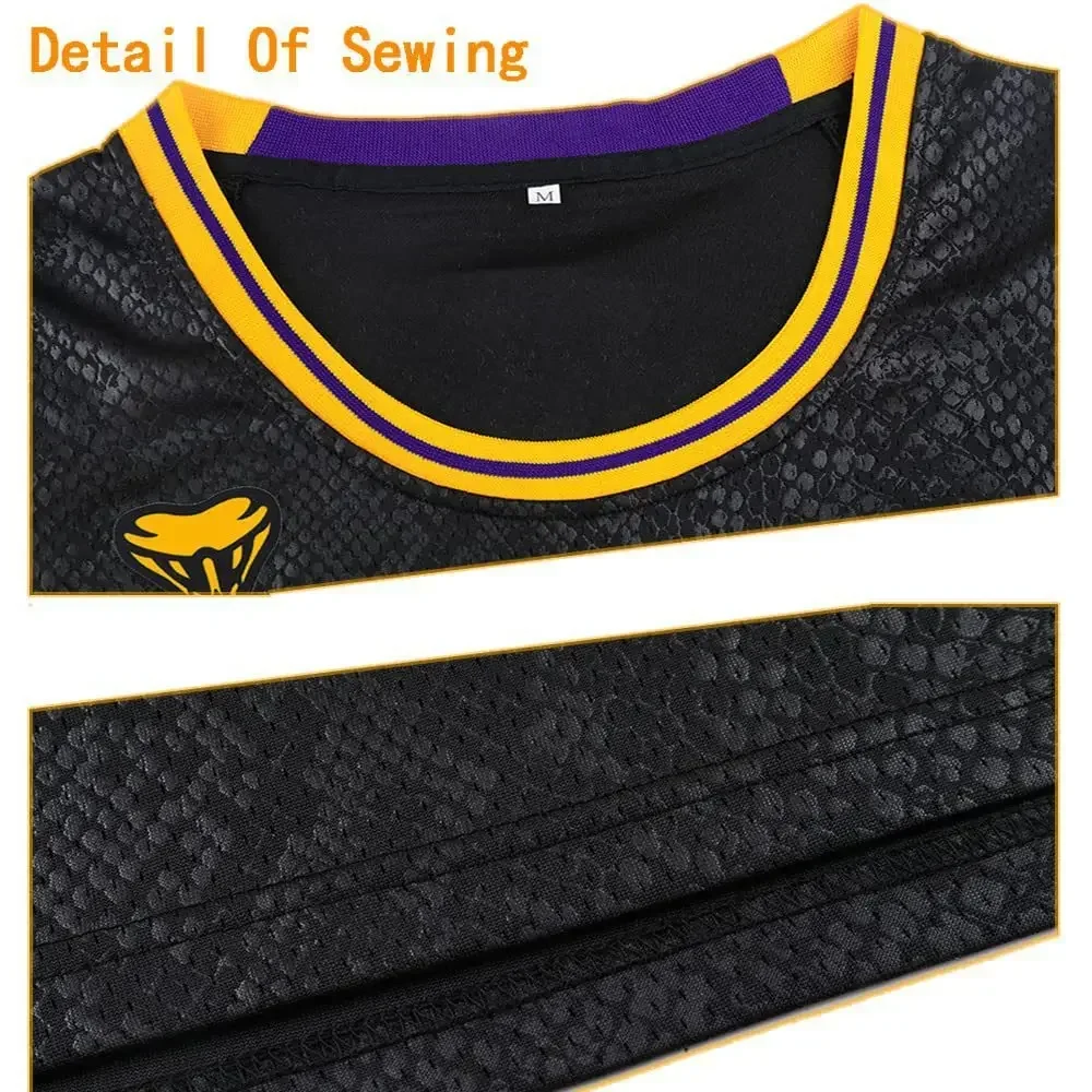 Black Mamba Basketball Jersey 8# Front 24# Back Bryant Usa Size All Stitched