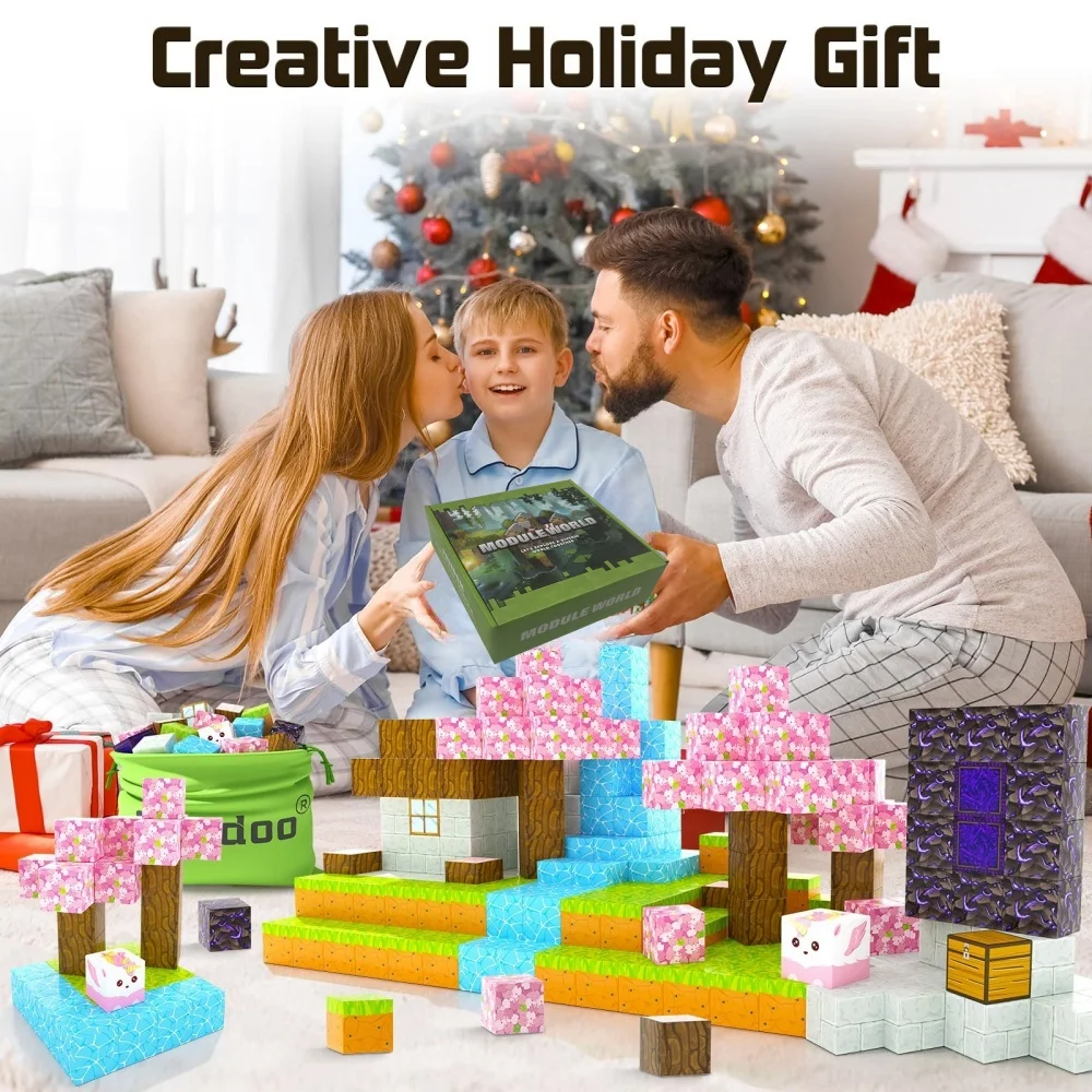 DIY Magnetic Blocks Street View Mine Magnet World Set for Boys & Girls Age 3+ Sensory Toys for Toddlers Gifts Construction Toys