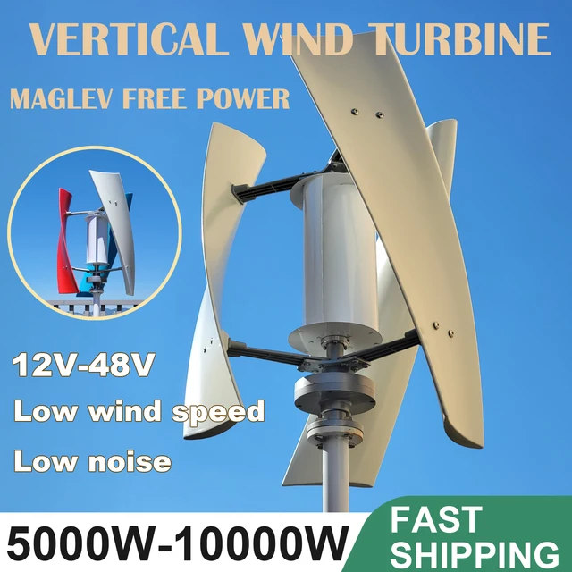 กังหันลมผลิตไฟฟ้า 6KW 12V 24V 48V 8000W สำหรับบ้านและฟาร์ม กังหันลม 5000W-10000W 3 ใบพัด พร้อมเครื่องกำเนิดไฟฟ้าและตัวควบคุม 1
