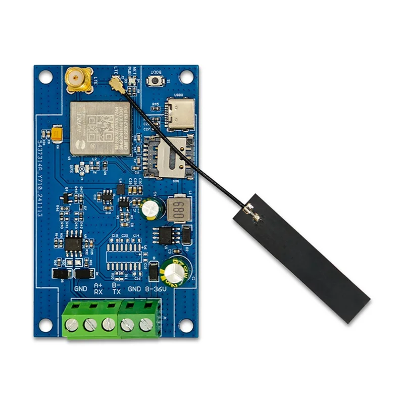 N82R Air780e 4G-RS485 모듈 데이터 전송 DTU 모듈 USB5V/DC8-36V 펌웨어 및 LUATOS 개발 지원