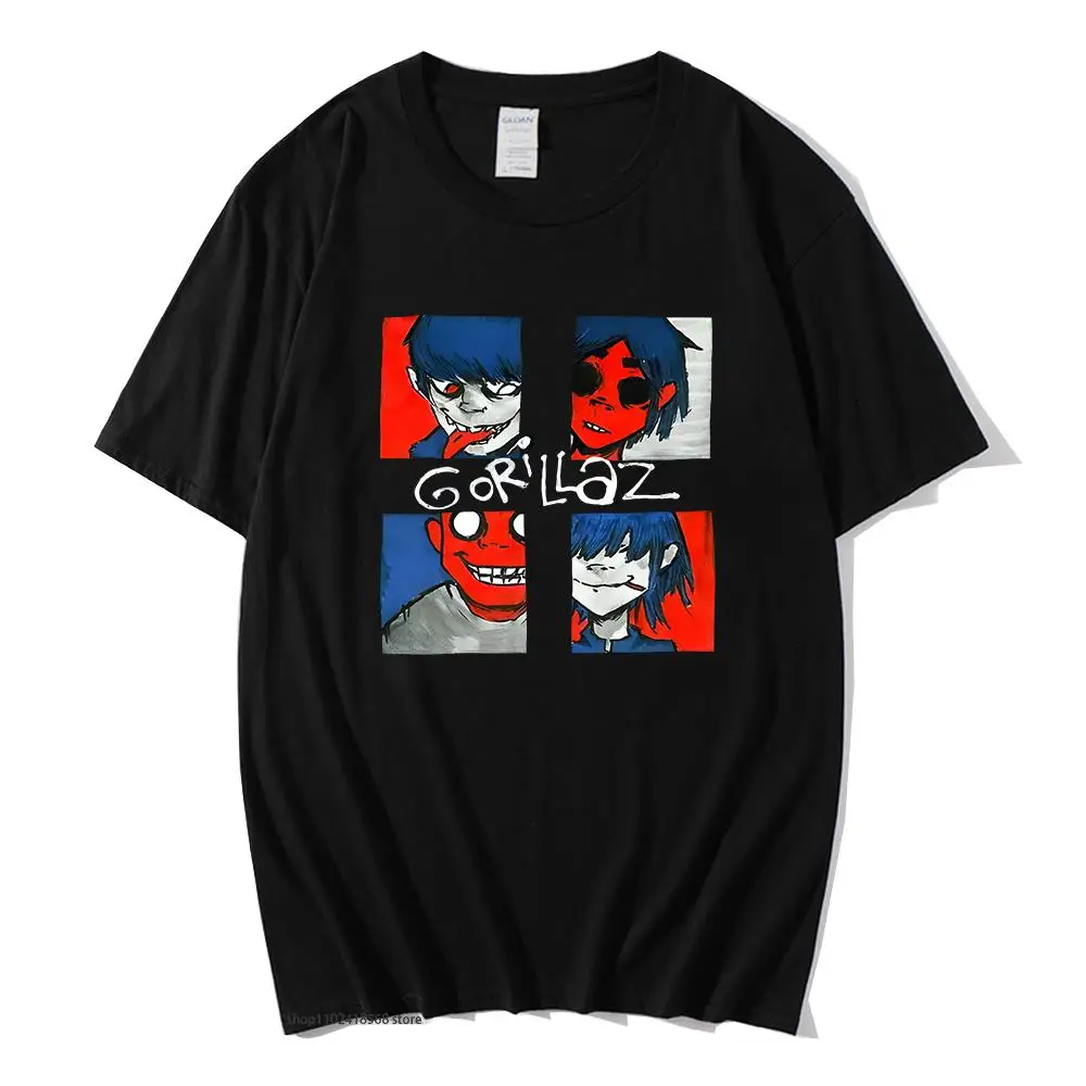 

Gorillaz Music Rock Band Shirt Cartoon Graphic Print Men/women T-shirts Tees Harajuku T Shirts Fashion Unisex Tops 100% Cotton