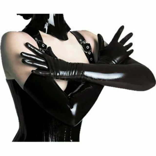 Gants longs sexy pour hommes, faux cuir, latex, look de support, fête,  opéra, club, olympiques hip-pop, cosplay, style boîte de nuit - AliExpress