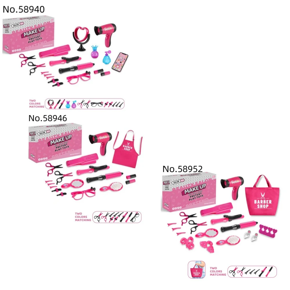 Girls Beauty Salon Set, Hairdresser Toy Pretend Play Hair Cutting