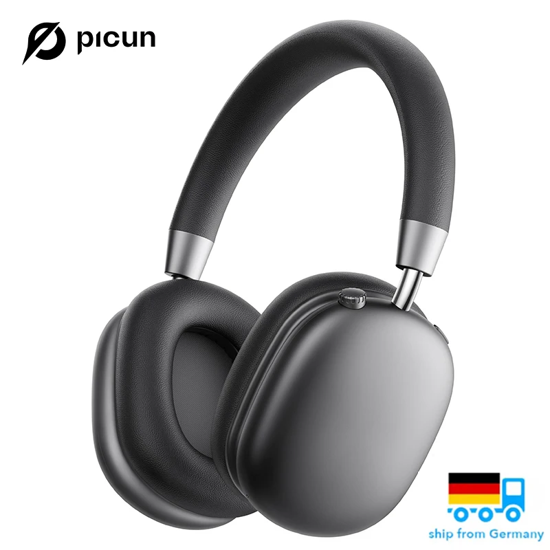 Picun F5 ANC Wireless Bluetooth 5.3 Headphones Hi-Res Audio Over Ear Headset 25dB Adaptive Noise Cancellation Earphones 50H 1